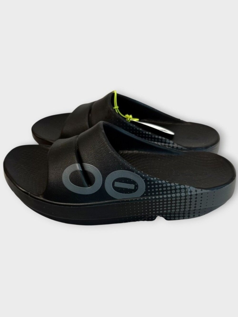 NWT OOFOS OOAHH Sport Sandal Lightweight Recovery Slide Matrix Black Size 7